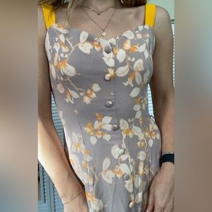 Vintage Floral Sundress Crepe Fabric